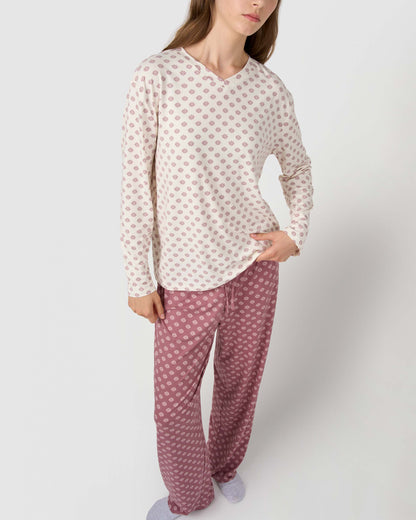Pijama largo soft jabari malva