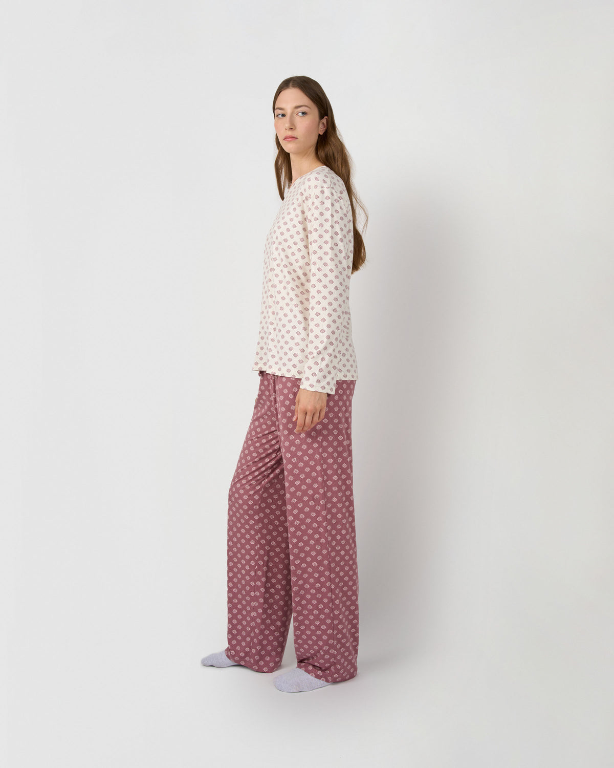 Pijama largo soft jabari malva