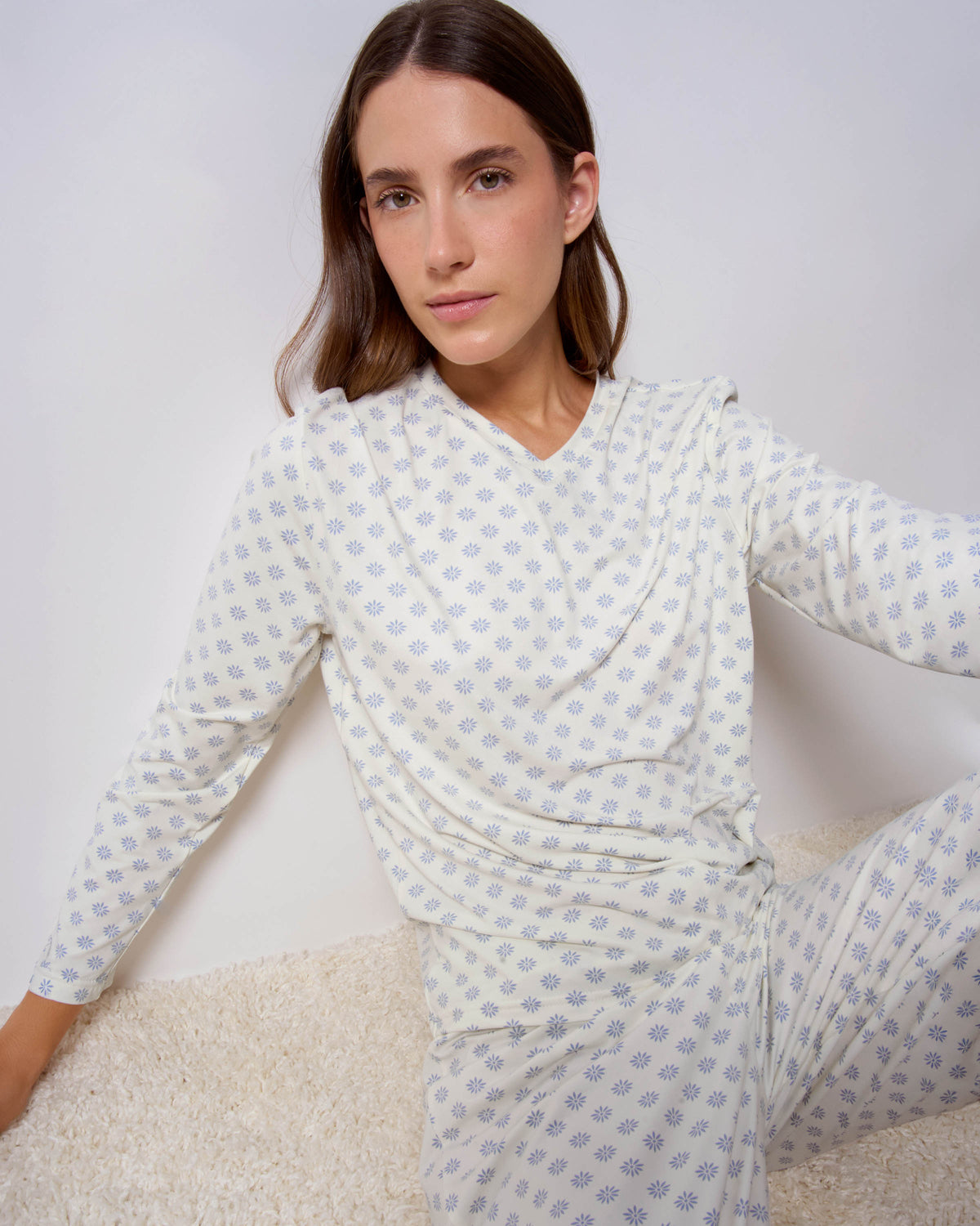 Pijama largo suave jabari índigo