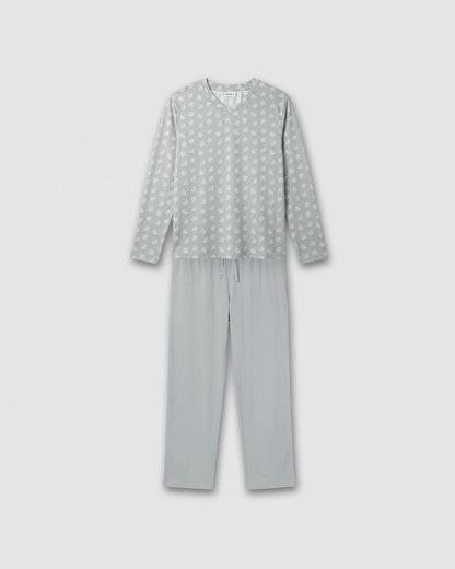 Pijama largo soft kaya gris