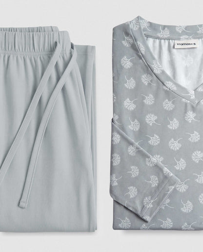 Pijama largo soft kaya gris