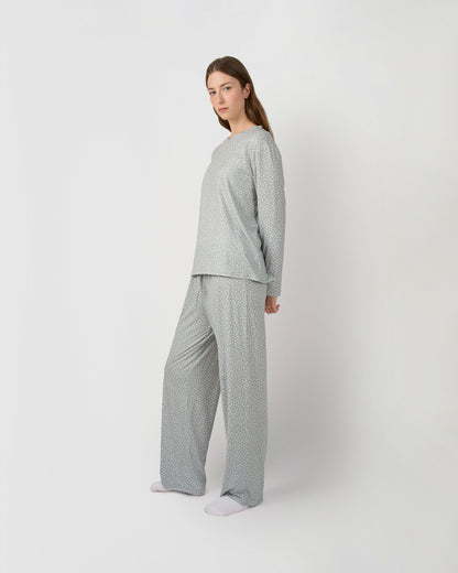 Pijama largo soft kente gris