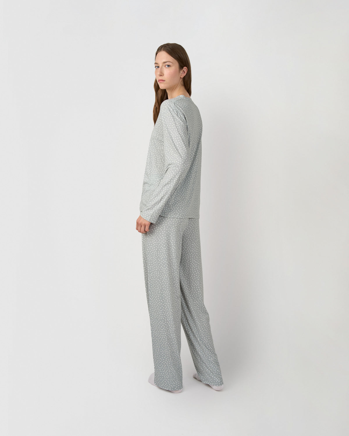 Pijama largo soft kente gris