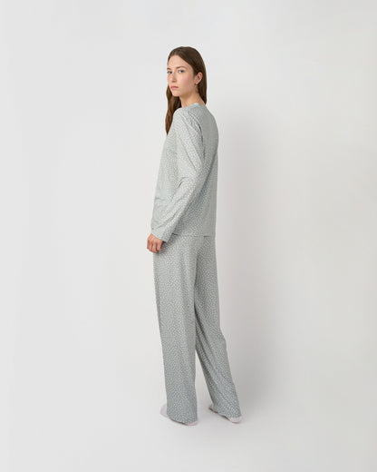 Pijama largo soft kente gris