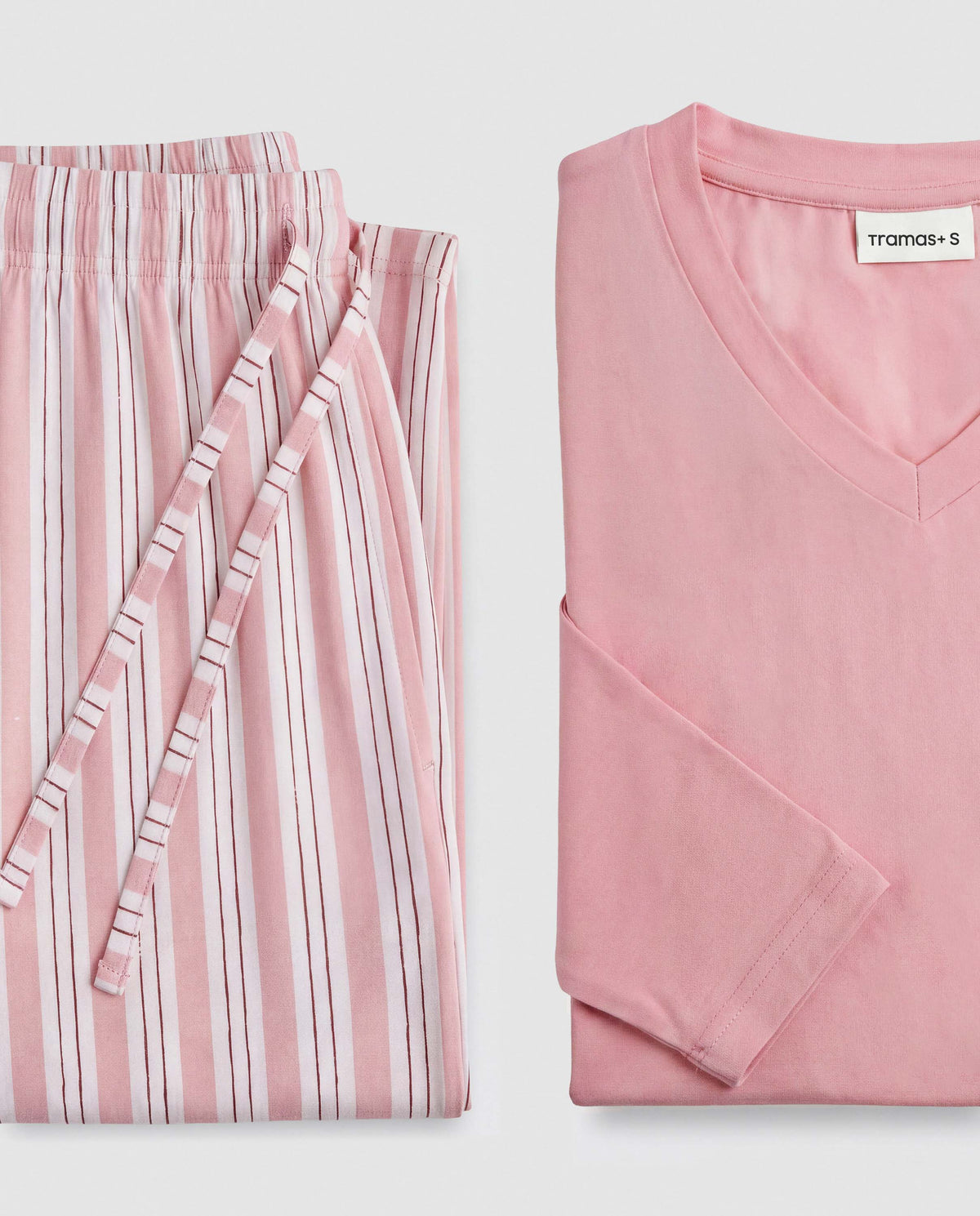 Pijama largo soft raya zuri rosa
