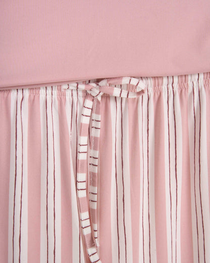 Pijama largo soft raya zuri rosa
