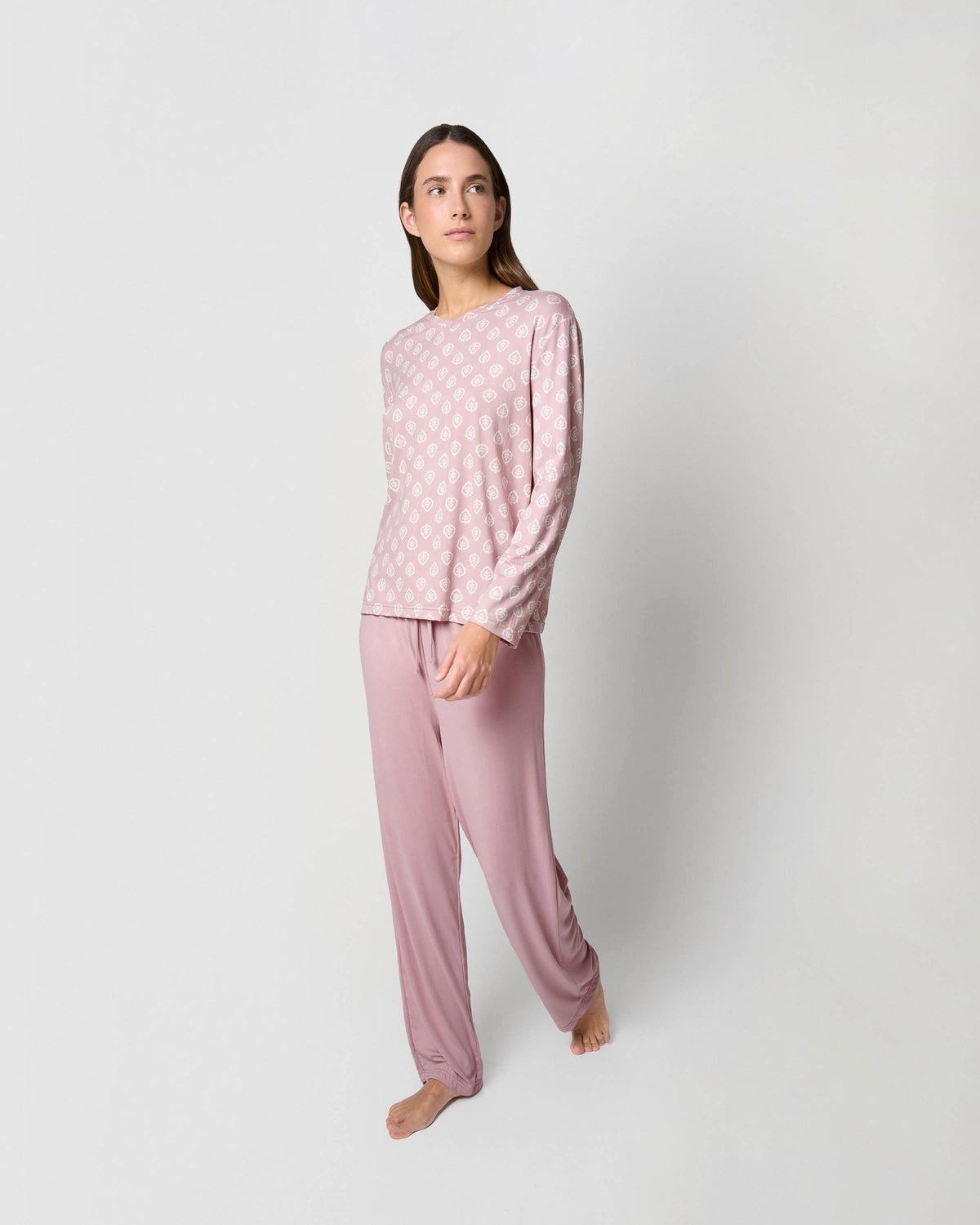 Pijama largo soft upepo rosa