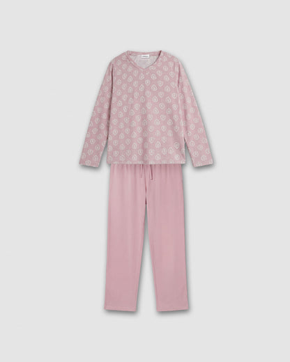 Pijama largo soft upepo rosa