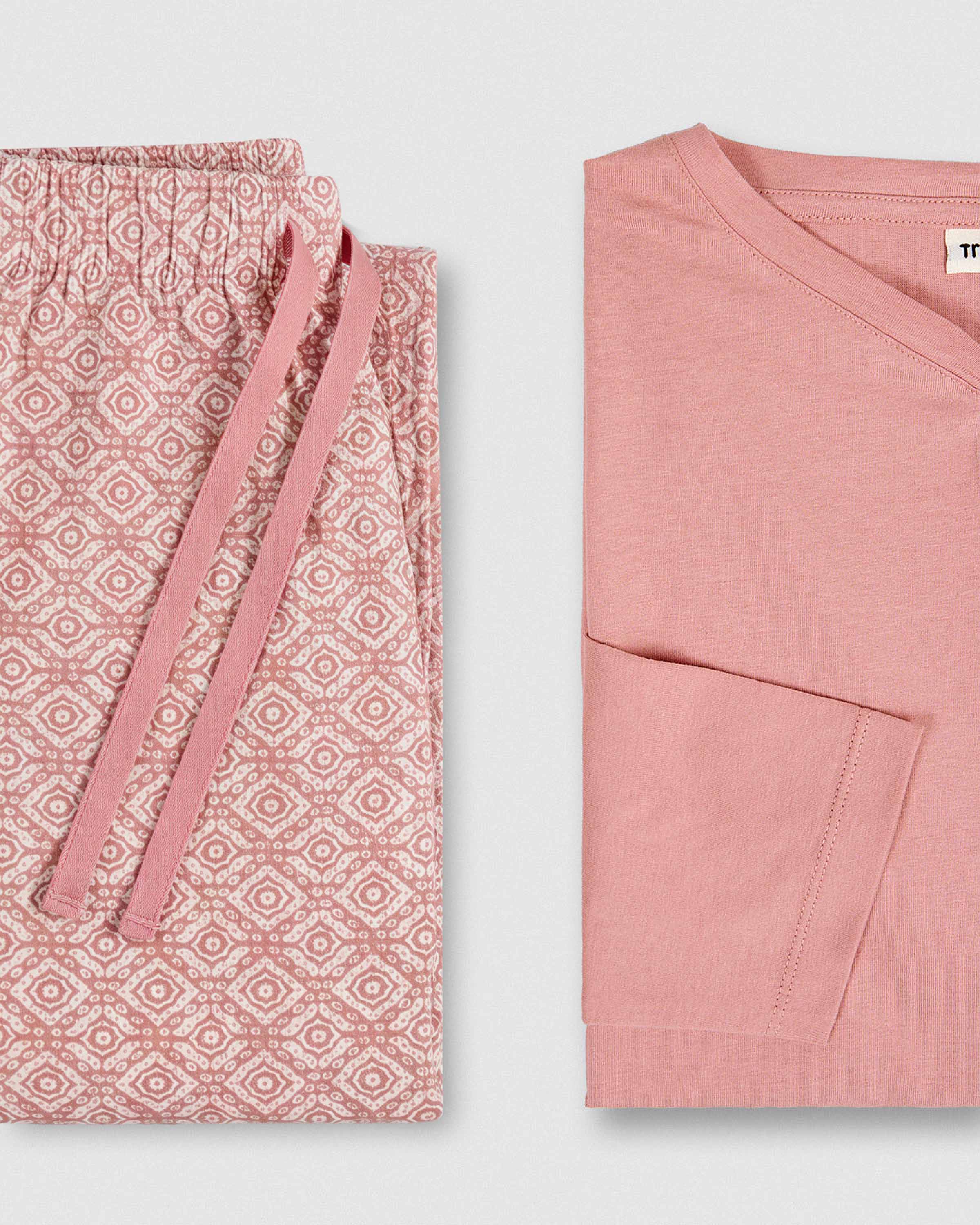 Pijama largo de algodón mandolia rosette