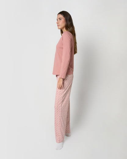Pijama largo de algodón mandolia rosette