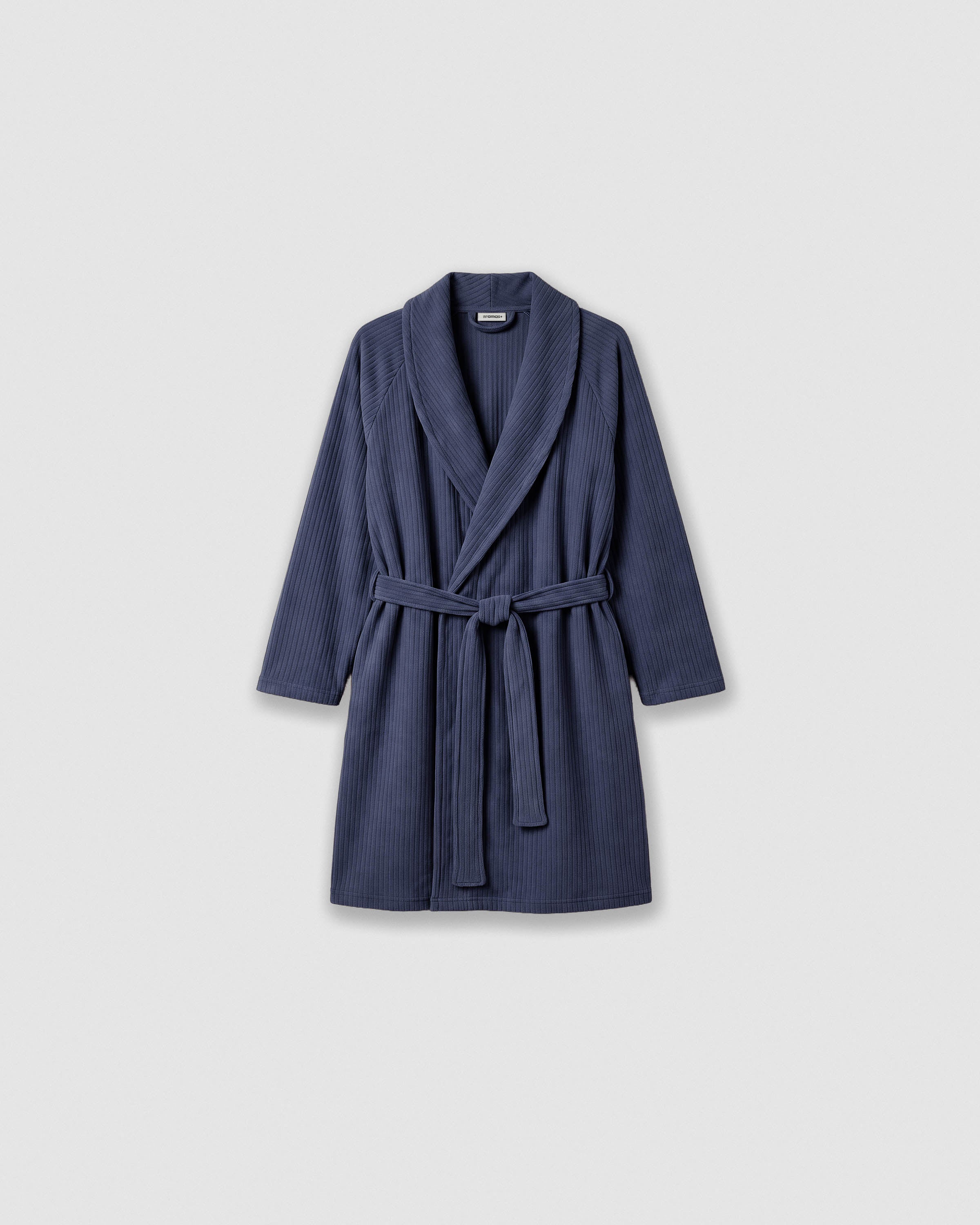 Robe côtelée à larges rayures unies