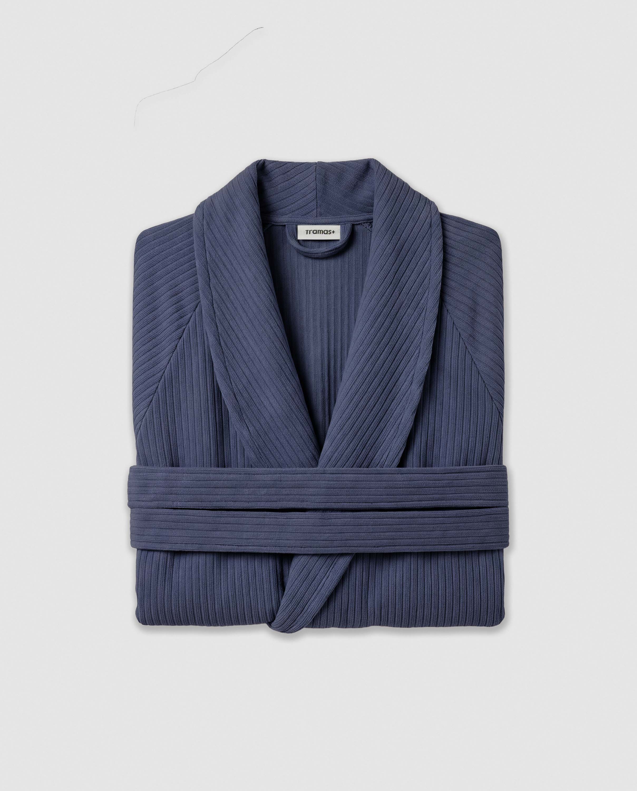 Robe côtelée à larges rayures unies