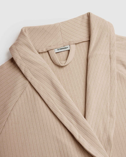 Ribbed Robe Wide Stripe Solid