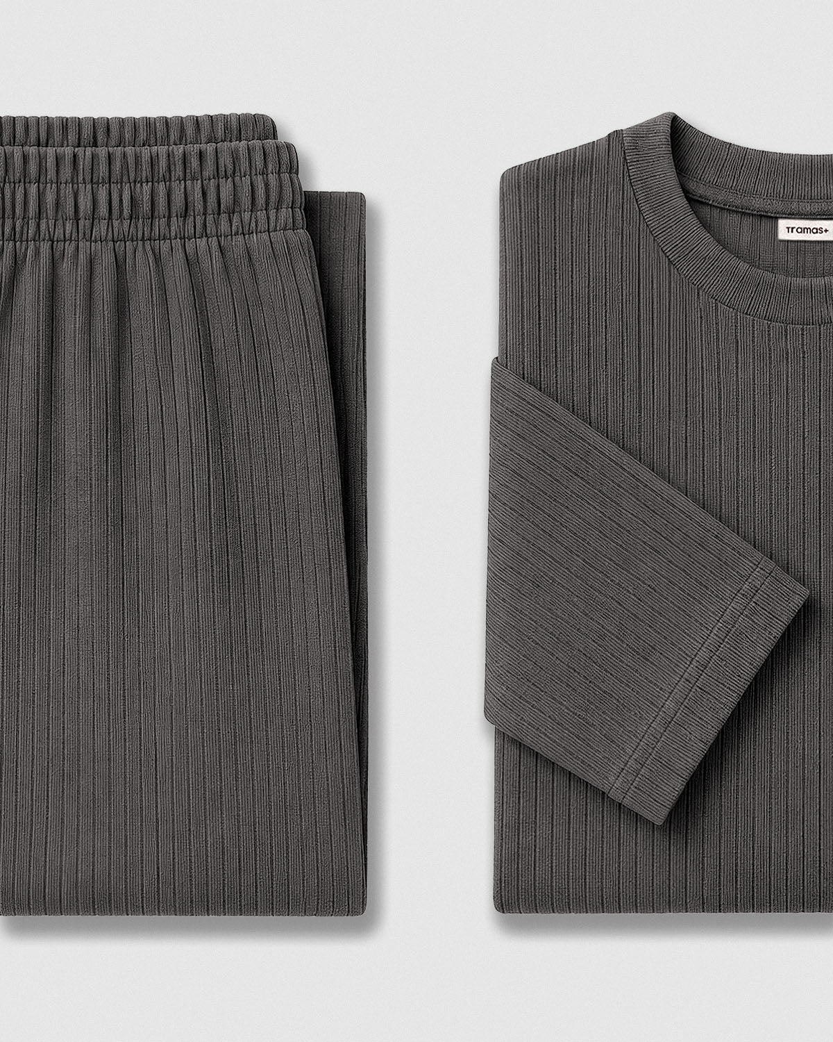 Pijama canalé raya ancha gris marengo