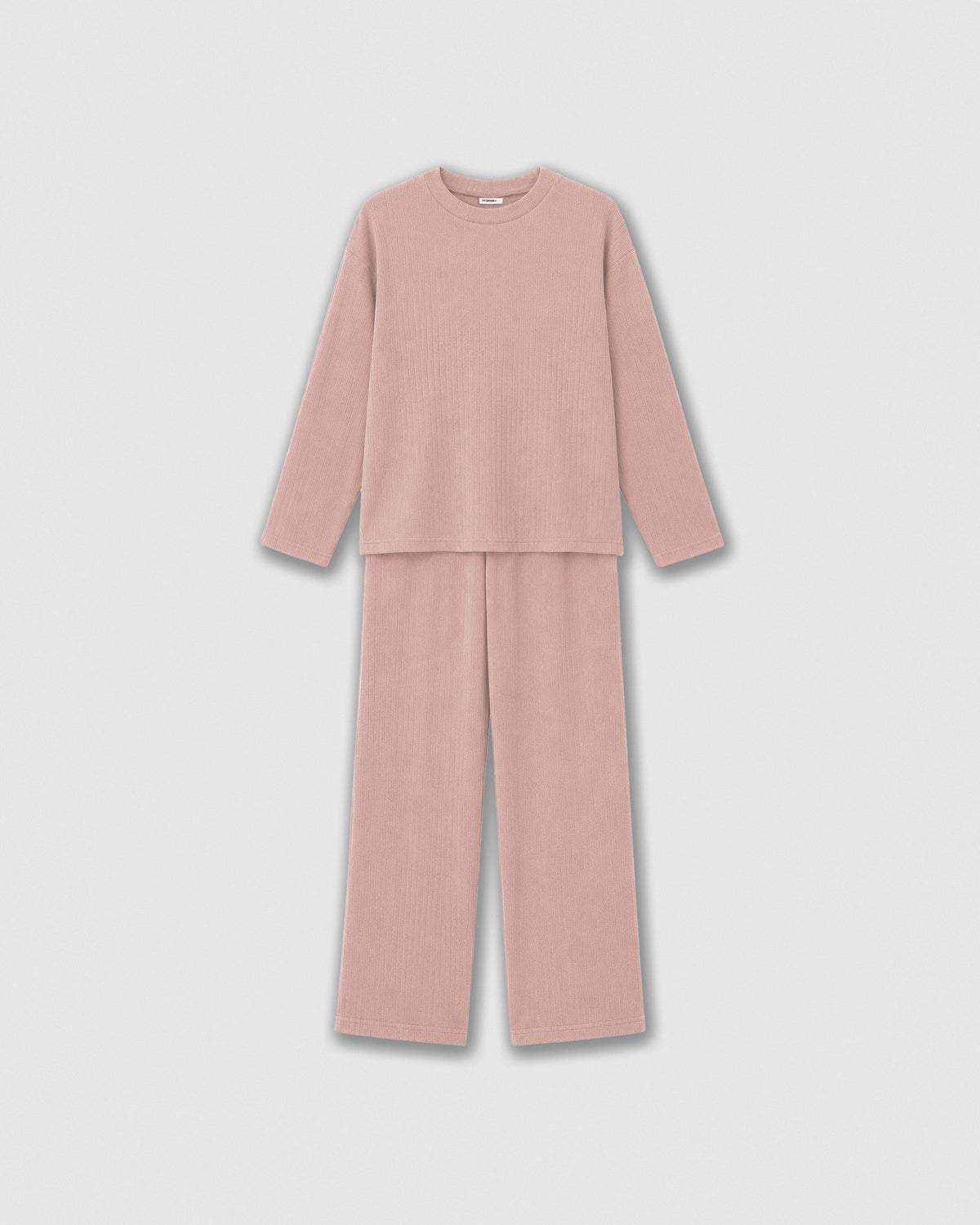Pijama canalé raya ancha rosa palo