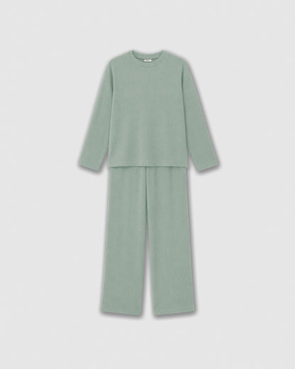 Pijama canalé raya ancha verde tiffany