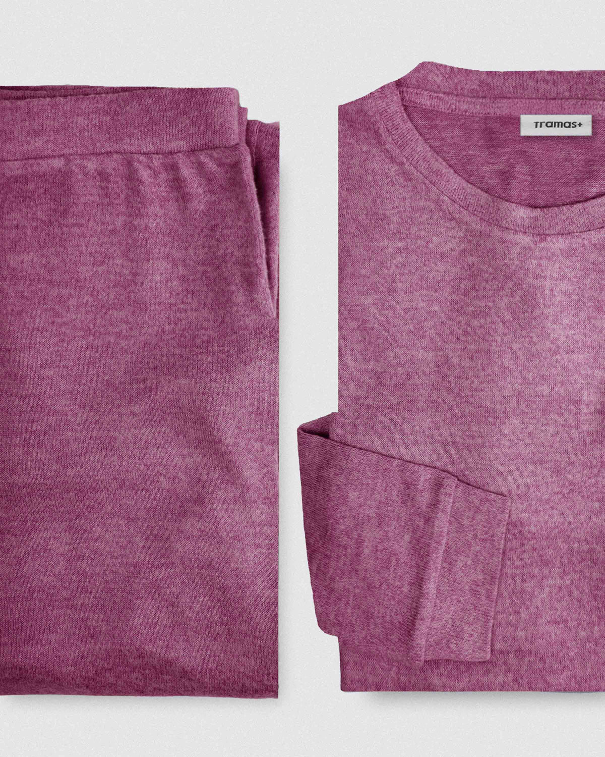 Pijama angorina liso berenjena