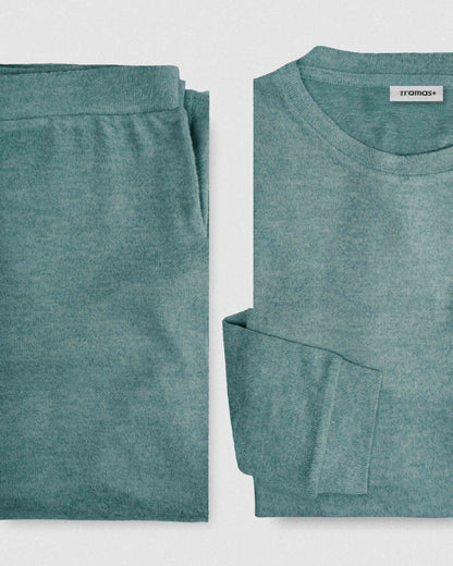 Pijama angorina liso verde francés