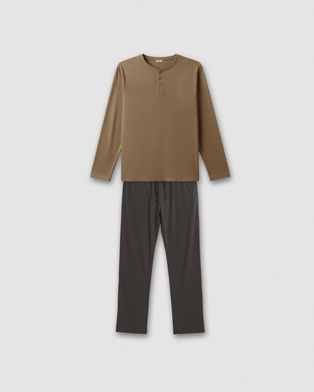 Pijama comprido de botões petróleo