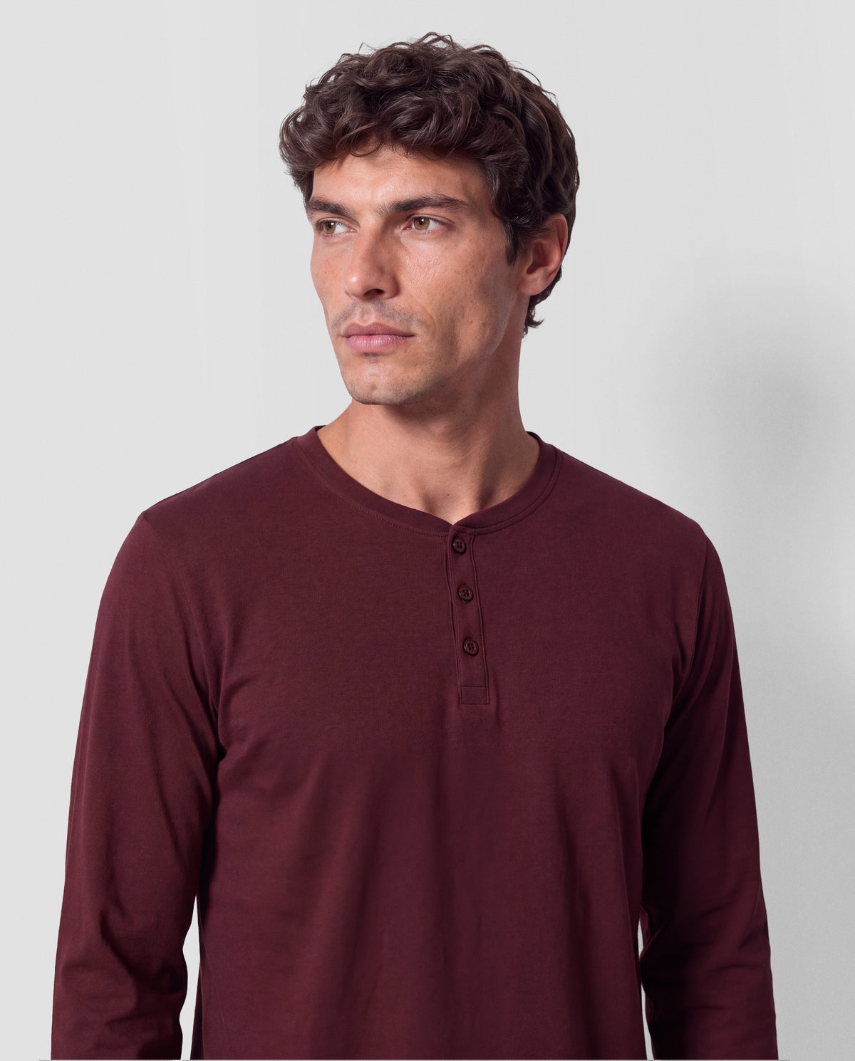 Pyjama long pour homme à boutons bordeaux - Marengo