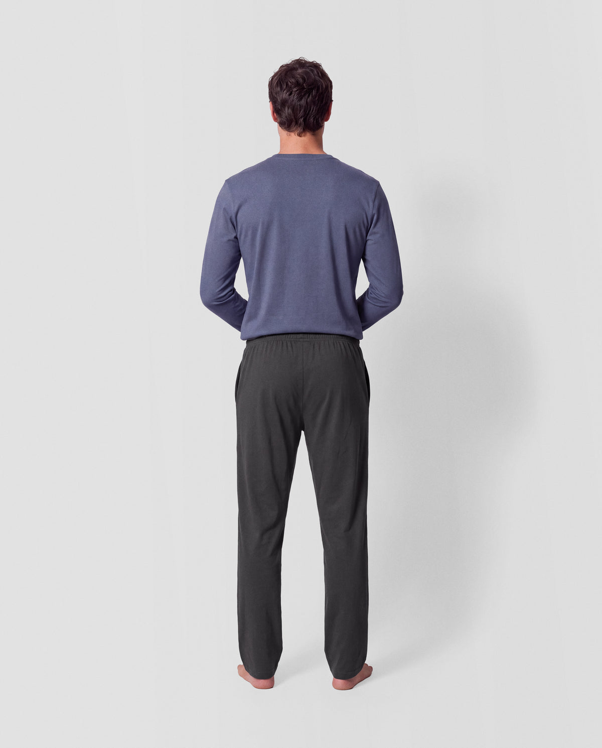 Pijama comprido de homem com botões índigo - azul-marinho