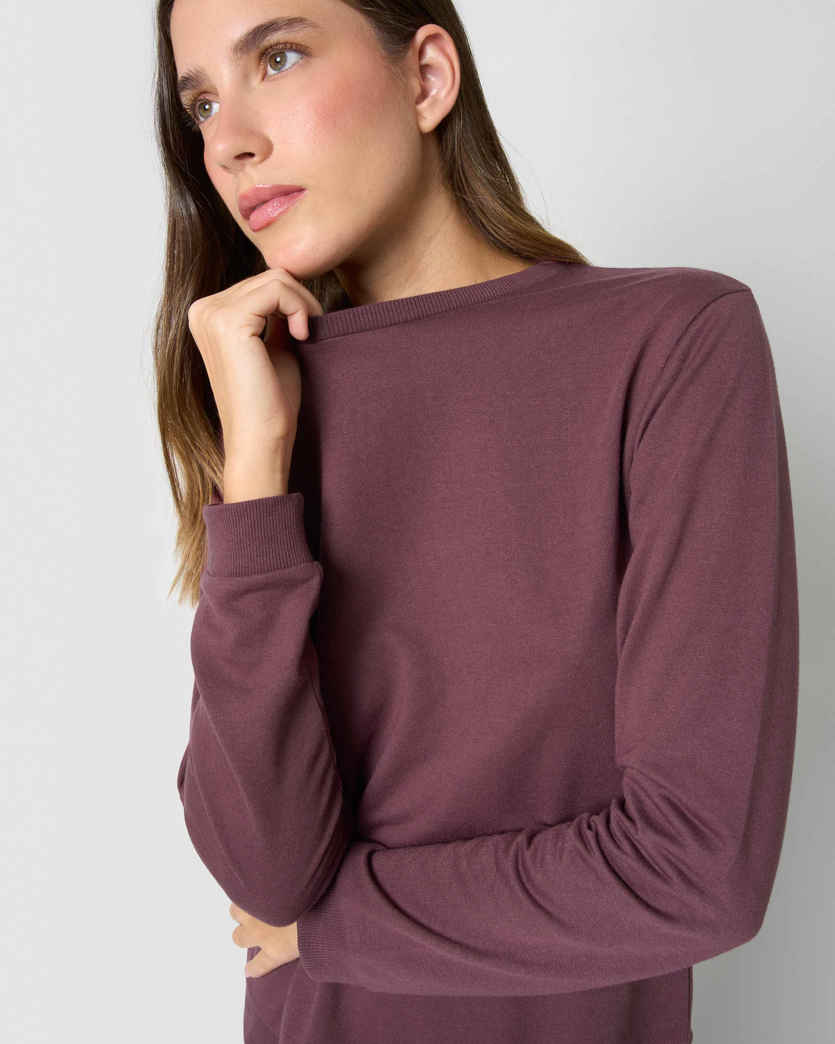 Sudadera básica deportiva berenjena