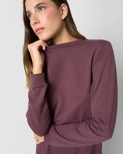 Sudadera básica deportiva berenjena