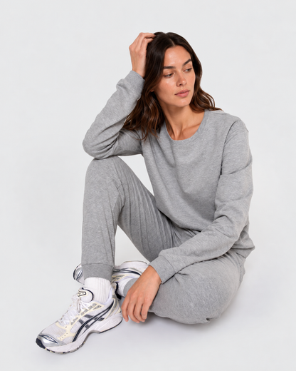 Sudadera básica deportiva gris claro