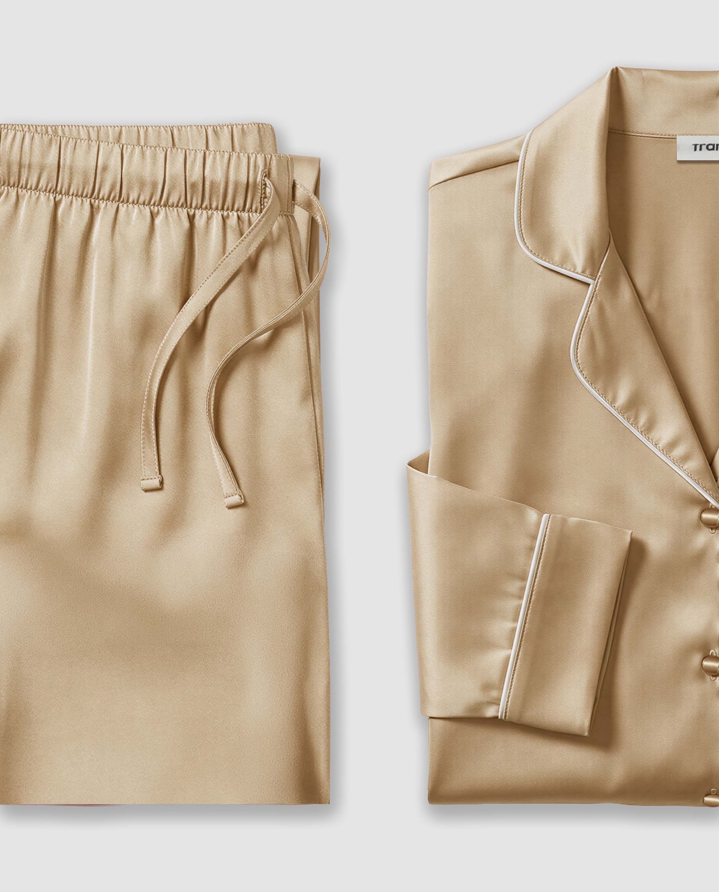 Pijama largo satén friday beige