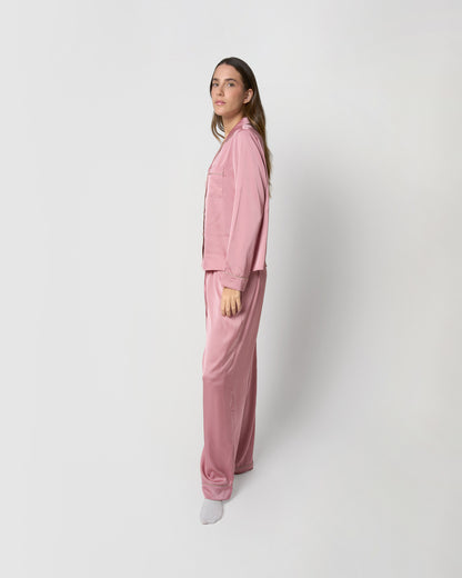 Pijama largo satén friday malva