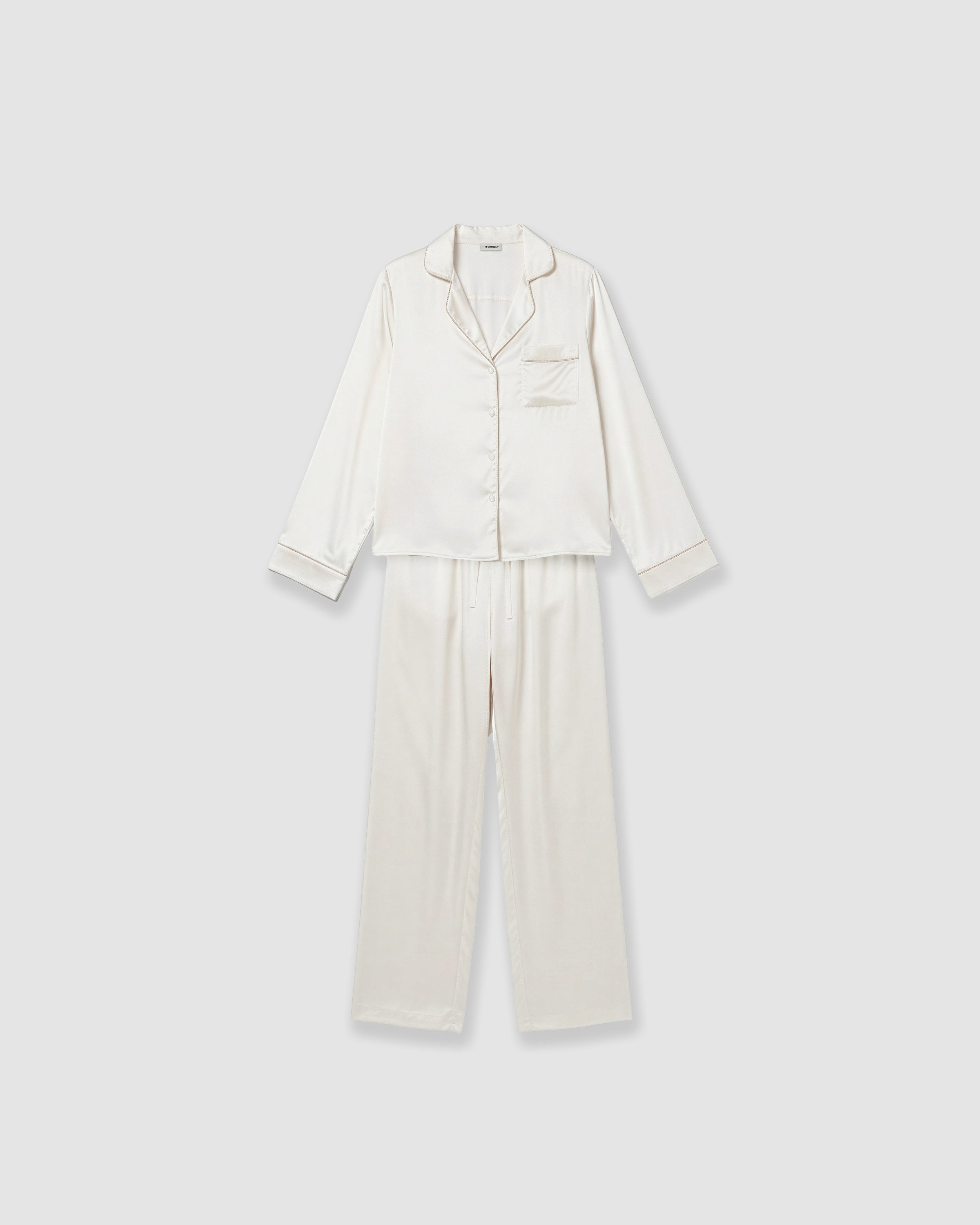 Pyjama long en satin naturel vendredi