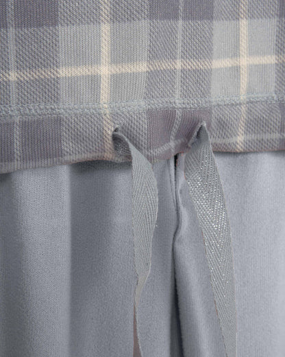 Pijama largo secret cuadro riva azul grisáceo