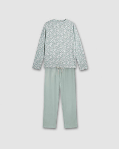 Pijama largo secret amira azul agua