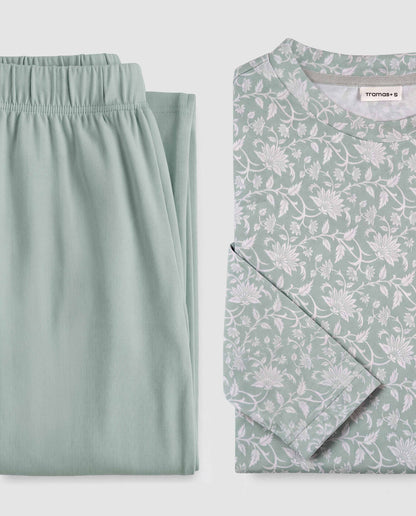 Pijama largo secret amira azul agua
