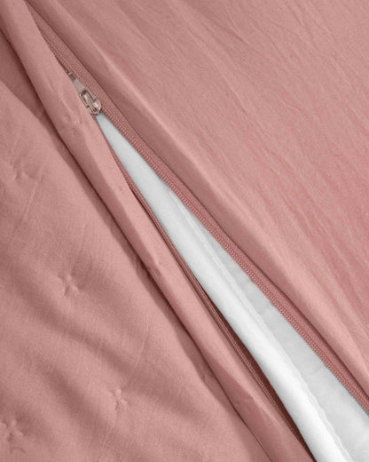 Copripiumino trapuntato traforato rosa keike
