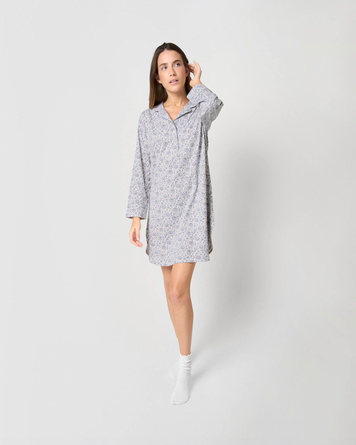 Camisón camisero algodón etri índigo