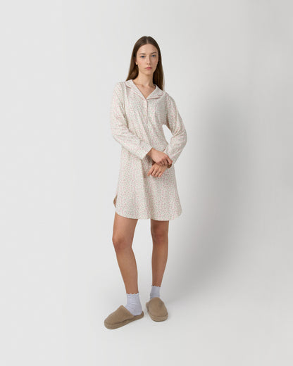 Camisón camisero algodón asili rosa