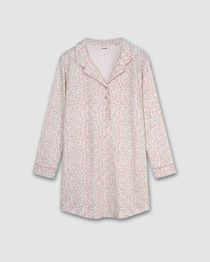 Camisón camisero premamá algodón asili rosa