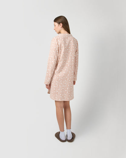 Camisón camisero algodón dusty rosa