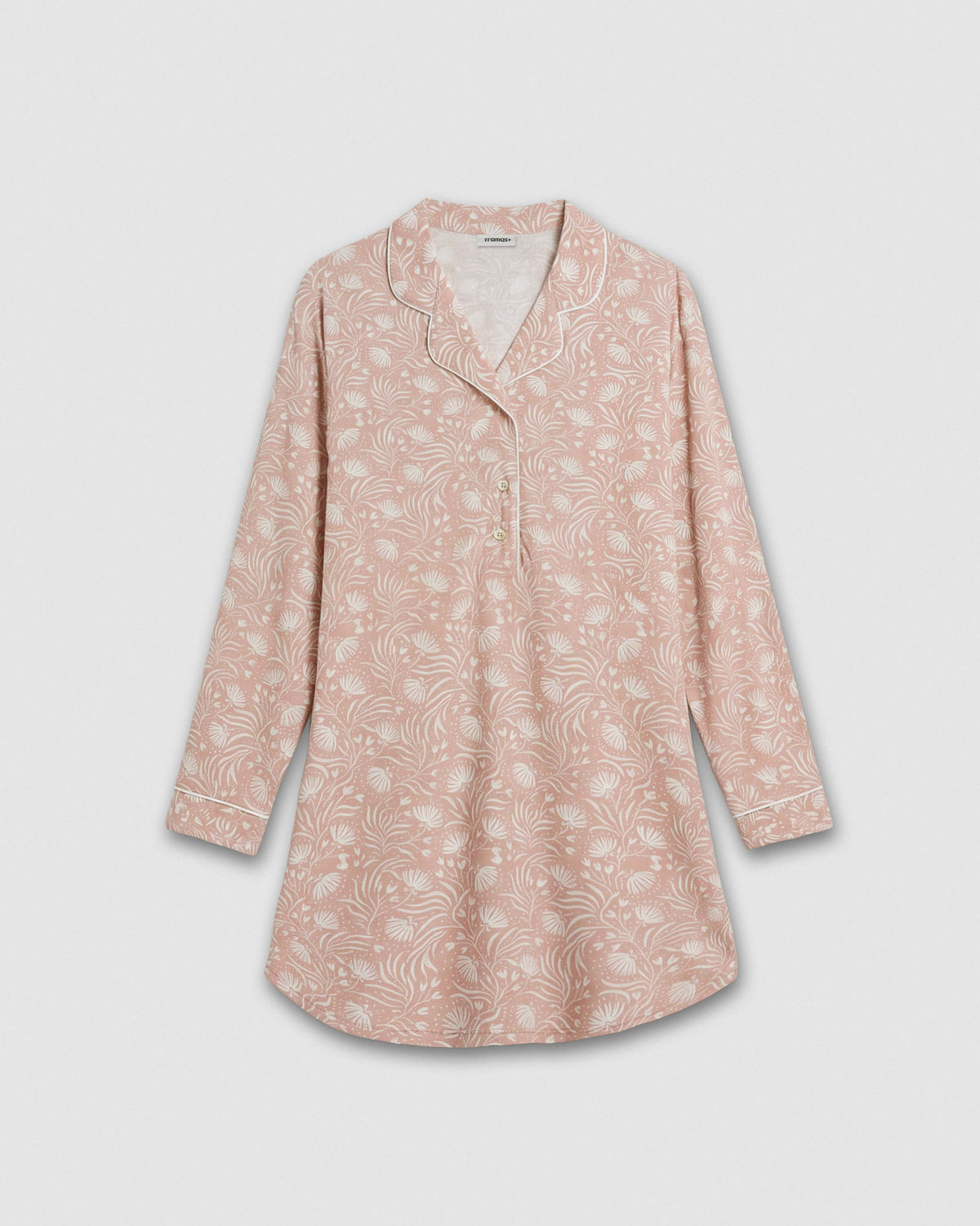 Camisón camisero algodón dusty rosa