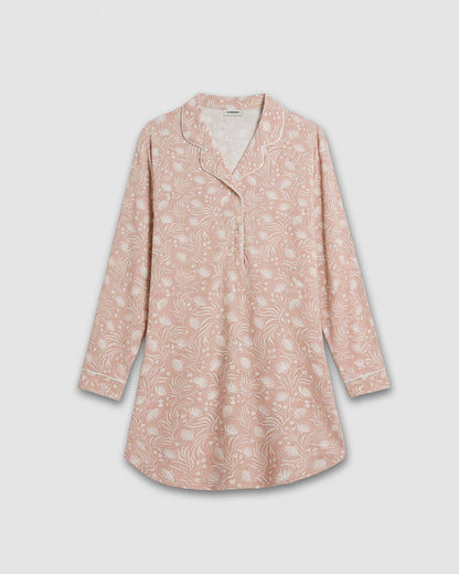Camisón camisero algodón dusty rosa