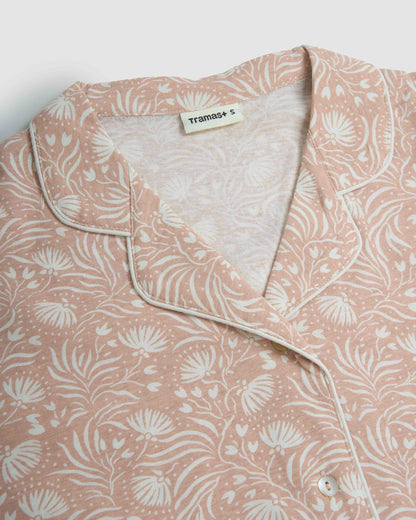 Camisón camisero algodón dusty rosa