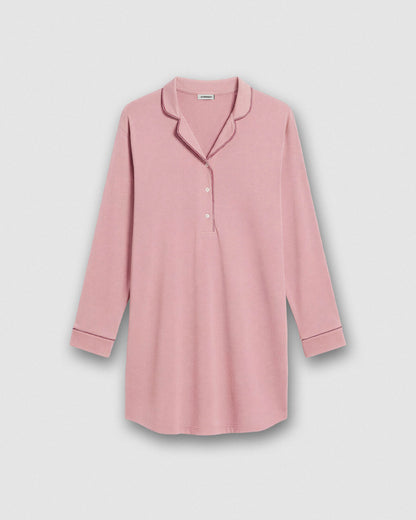 Camisón camisero algodón rosa