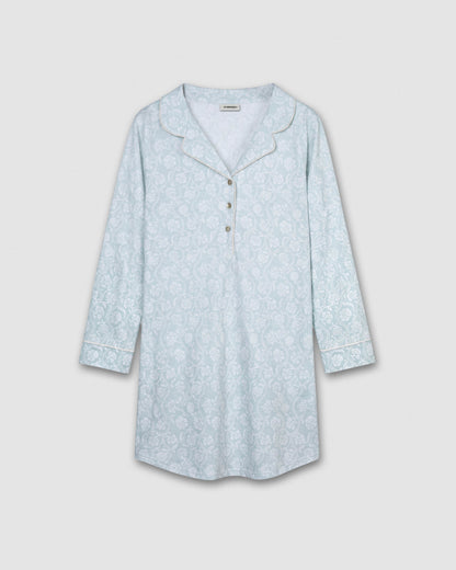 Camisón camisero algodón verao celeste