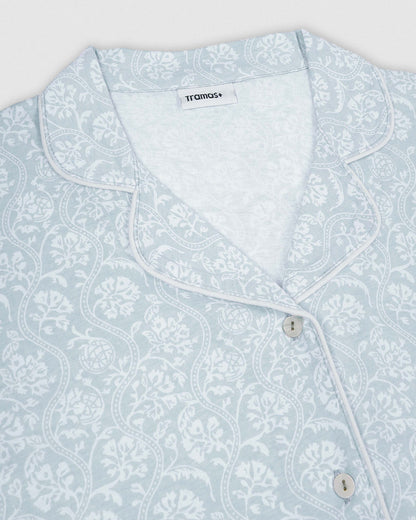 Camisón camisero algodón verao celeste