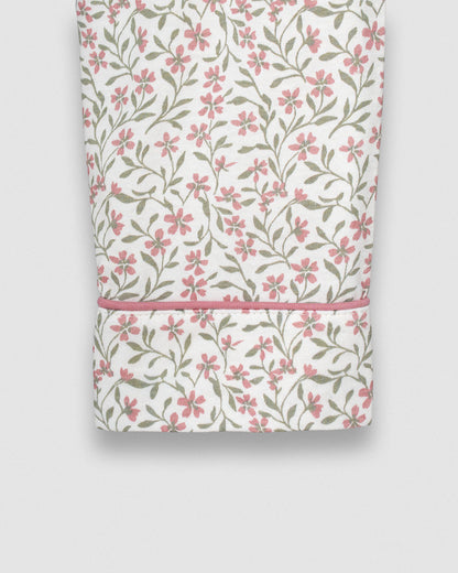 Pijama longo tipo camisa em algodão asili rosa