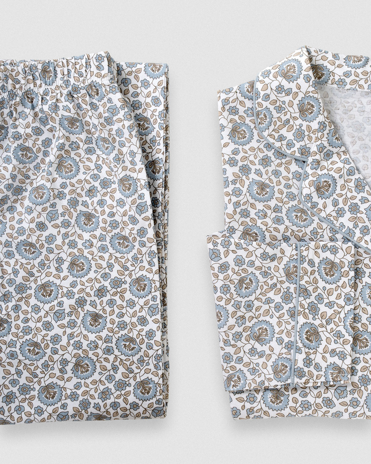 Pijama largo camisero algodón etri índigo