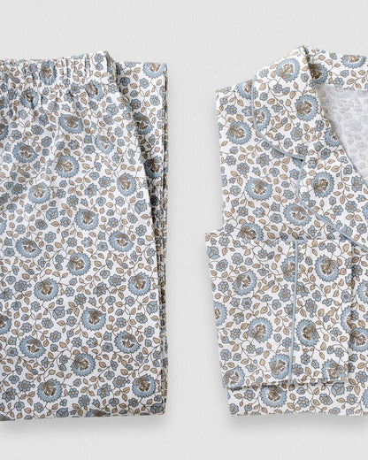 Pijama largo camisero algodón etri índigo