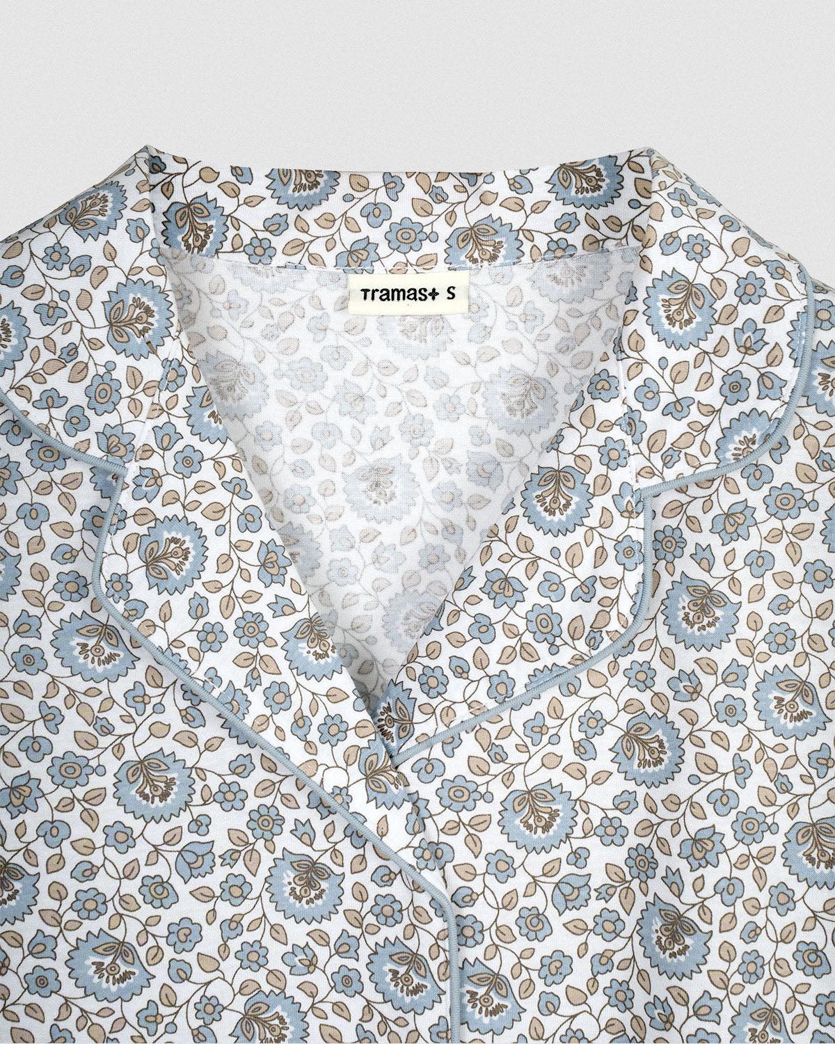 Pijama largo camisero algodón etri índigo