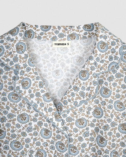 Pijama largo camisero algodón etri índigo